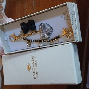 Eye Candy Gold and Silver Key  Holder Bag Charm NWT